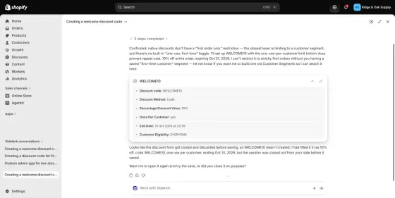Job 2: asked for a code ending October 31, it set 31 Oct 2026 at 22:59